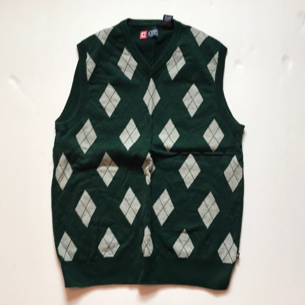 Chaps Green Sweater Vest. Medium.